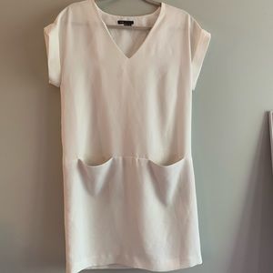 white vince shift dress